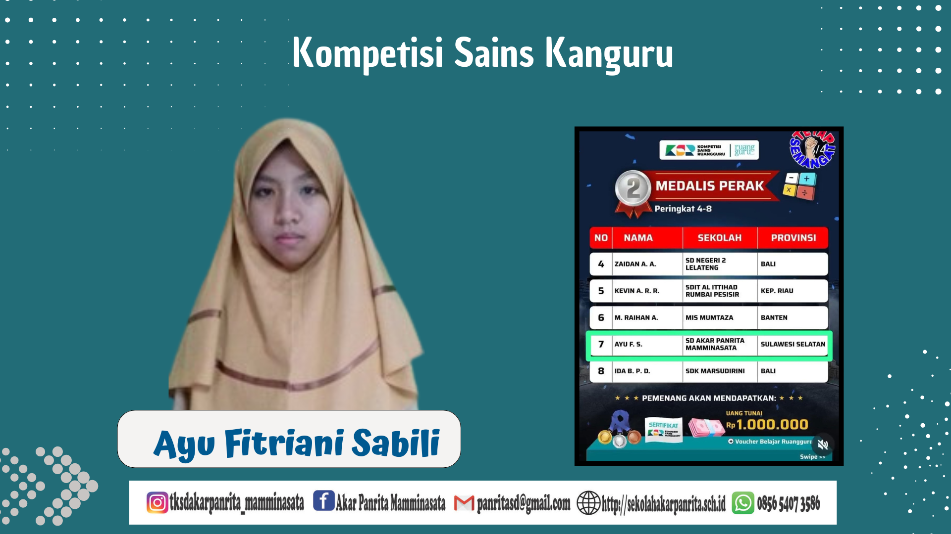 Peraih Medali Perak Bidang IPA Kompetisi Sains Ruangguru (KSR), 2025